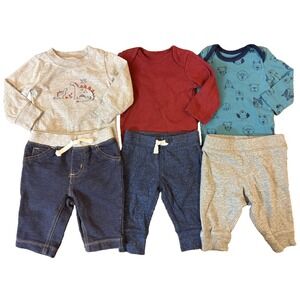 Baby Boy 3 Months Outfits Jeans Pants Long Sleeved Bpdysuits Shirts Clothes Lot